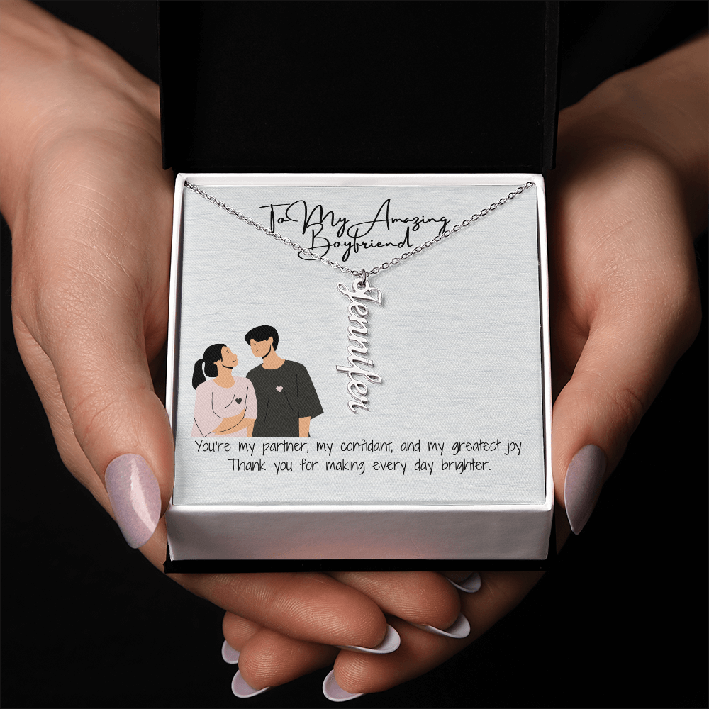 Amazing Boyfriend Vertical Name Necklace