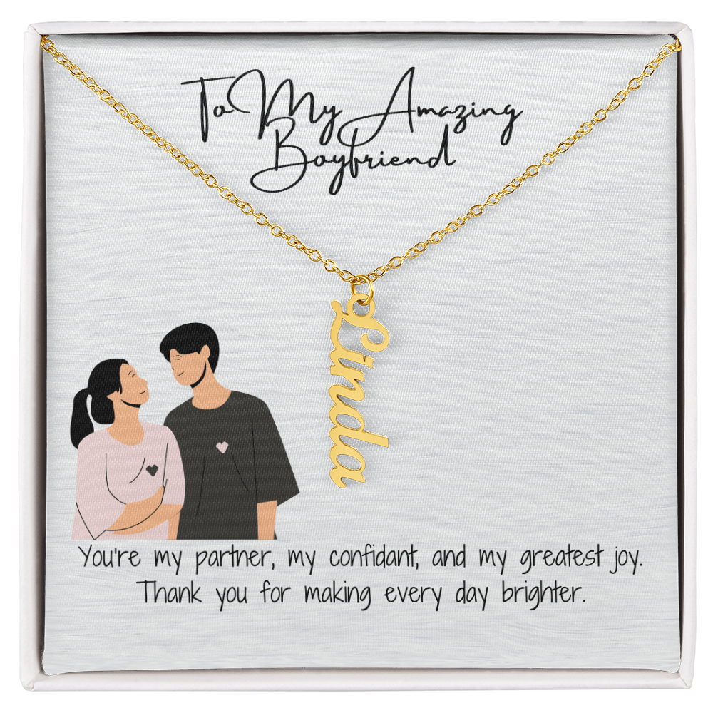 Amazing Boyfriend Vertical Name Necklace