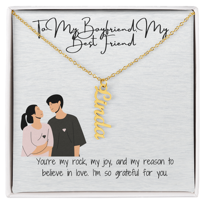 Bestfriend Boyfriend Vertical Name Necklace
