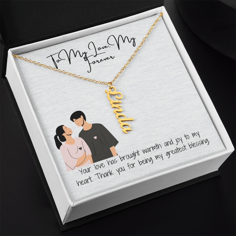 My Forever Boyfriend Vertical Name Necklace