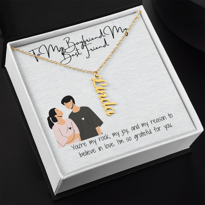 Bestfriend Boyfriend Vertical Name Necklace