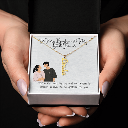 Bestfriend Boyfriend Vertical Name Necklace