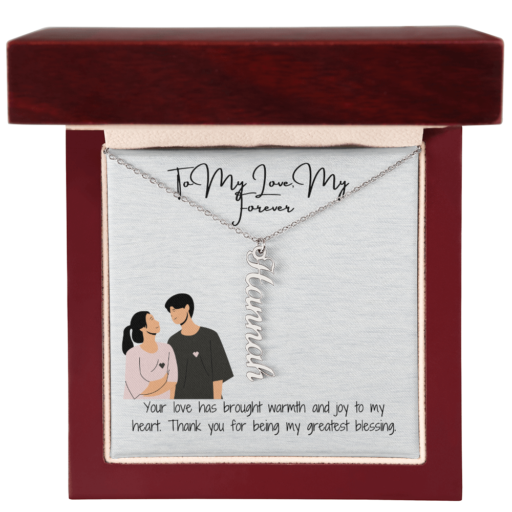 My Forever Boyfriend Vertical Name Necklace