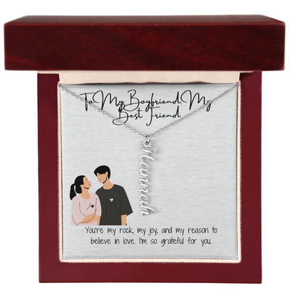 Bestfriend Boyfriend Vertical Name Necklace