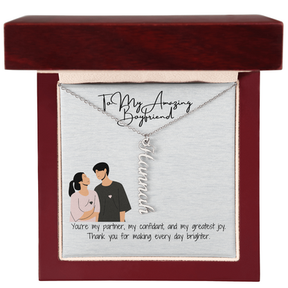Amazing Boyfriend Vertical Name Necklace