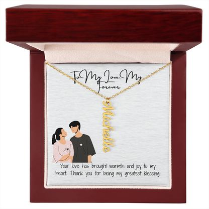 My Forever Boyfriend Vertical Name Necklace