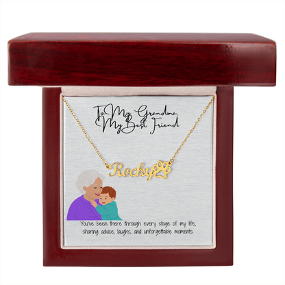Paw Print Name Necklace  "A Loving Tribute to Grandma & Her Furry Friends"
