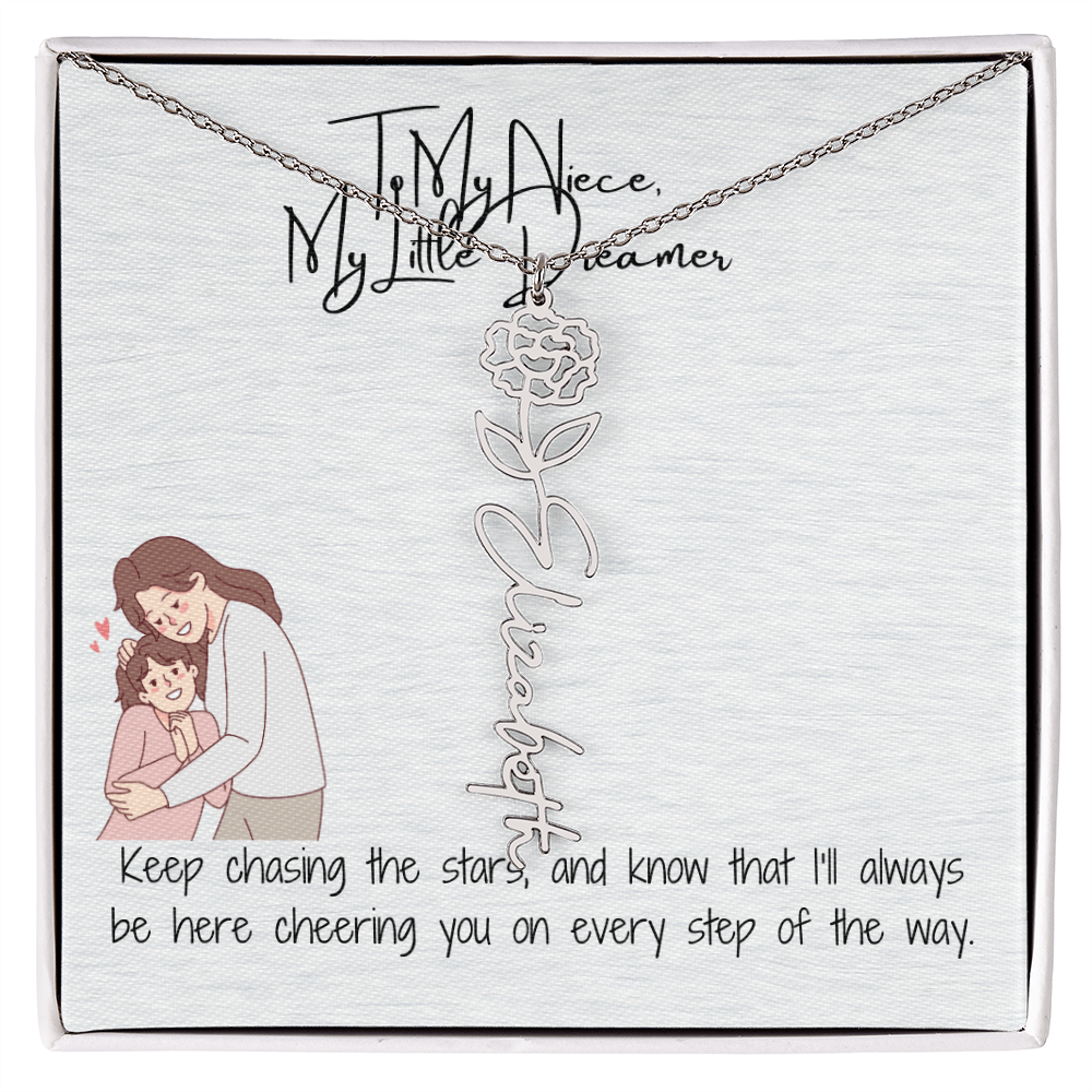 Little Dreamer Niece Flower Name Necklace