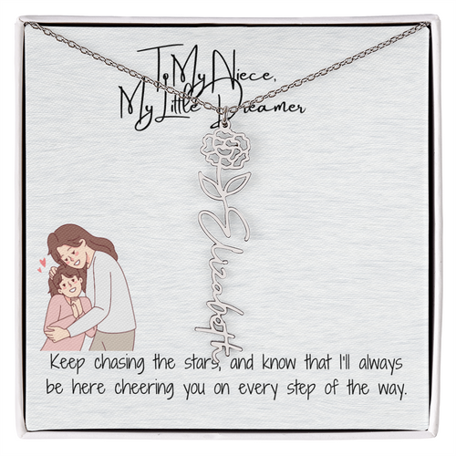Little Dreamer Niece Flower Name Necklace