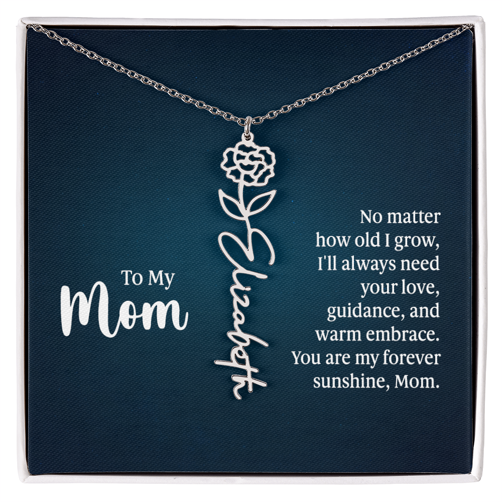 Floral Custom Name Necklace