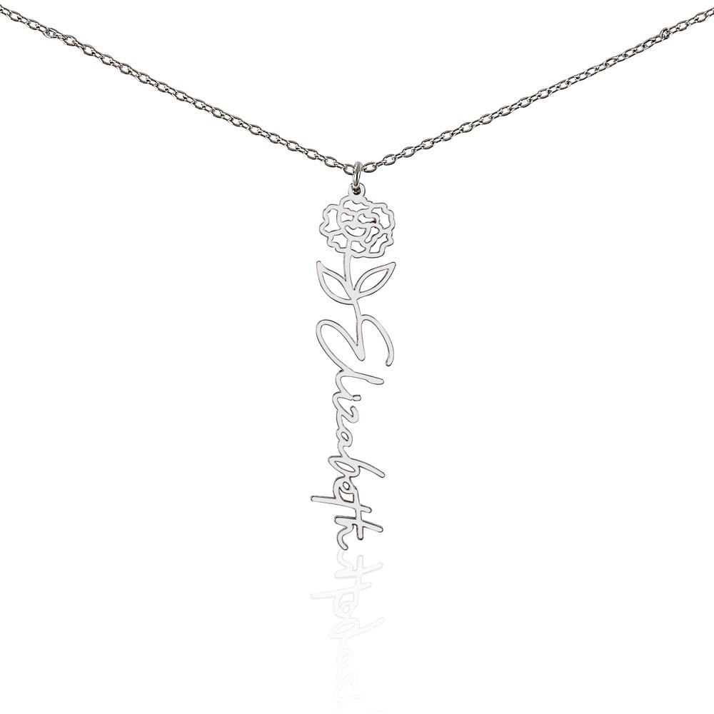 Floral Custom Name Necklace