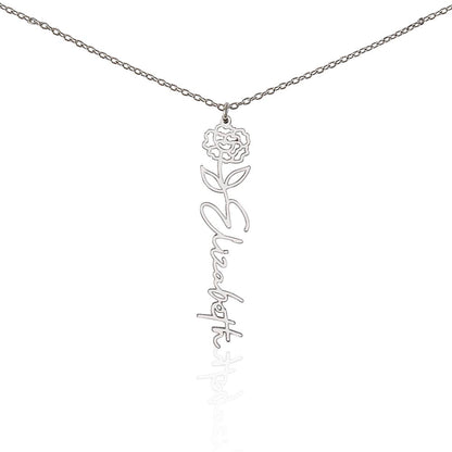 Floral Custom Name Necklace