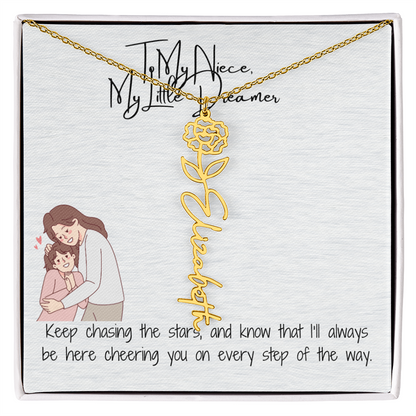 Little Dreamer Niece Flower Name Necklace