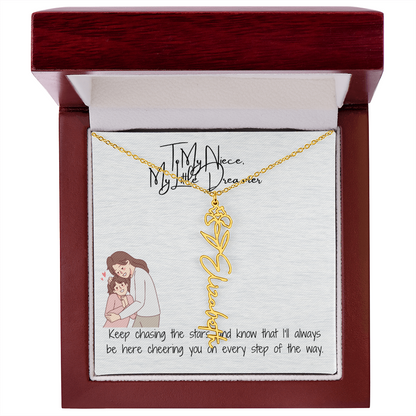Little Dreamer Niece Flower Name Necklace