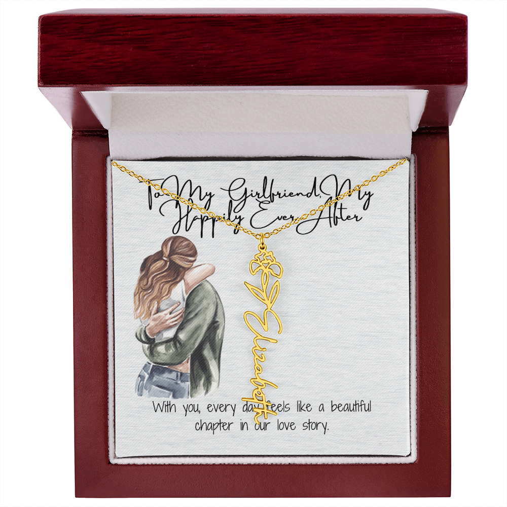 My Happily Ever After Girlfriend Flower Name Necklace