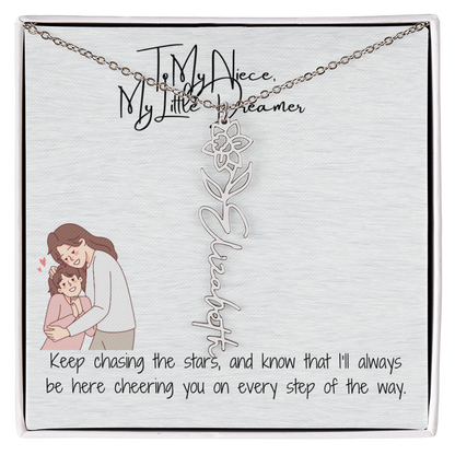 Little Dreamer Niece Flower Name Necklace