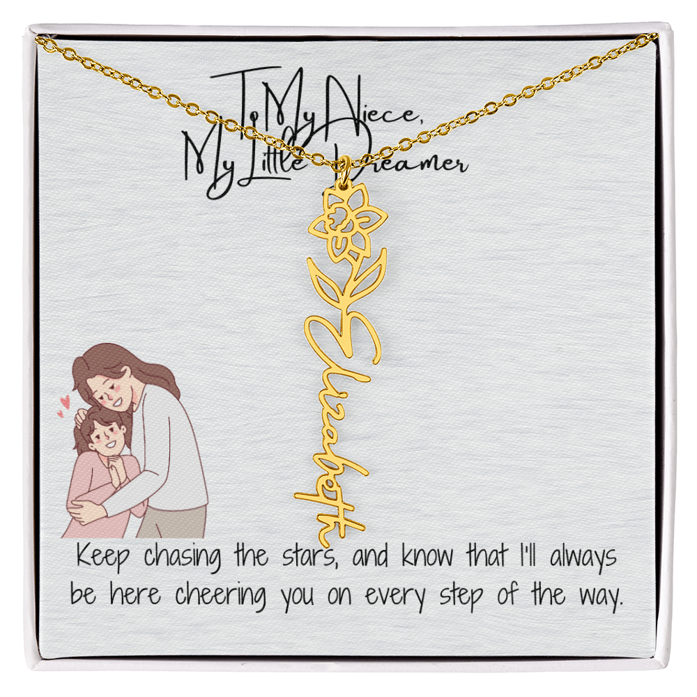 Little Dreamer Niece Flower Name Necklace