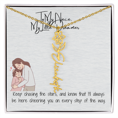 Little Dreamer Niece Flower Name Necklace