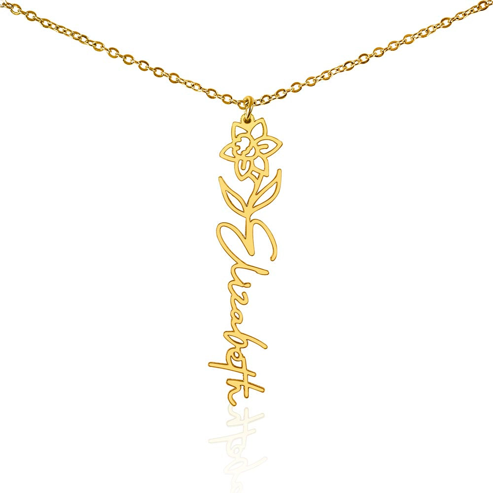 Floral Custom Name Necklace