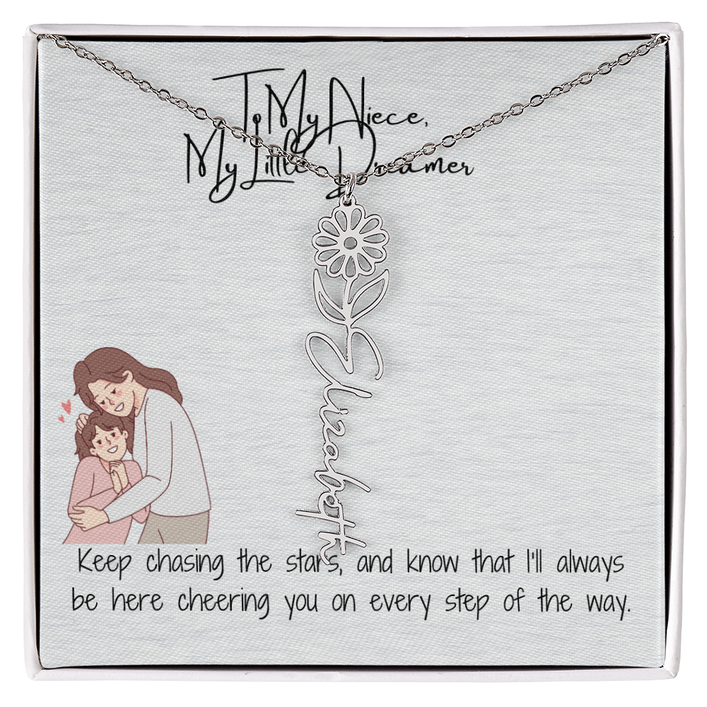Little Dreamer Niece Flower Name Necklace