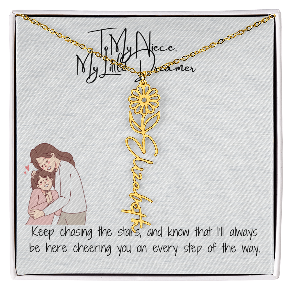 Little Dreamer Niece Flower Name Necklace