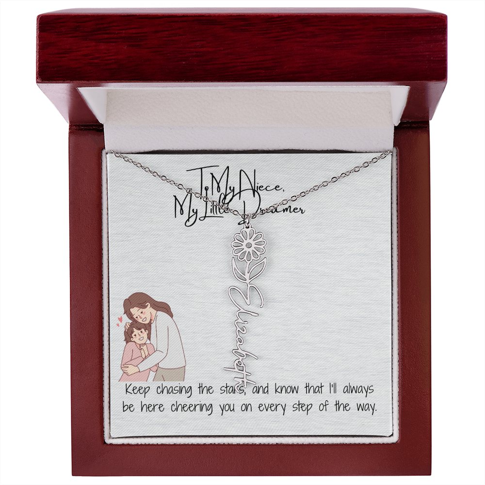 Little Dreamer Niece Flower Name Necklace