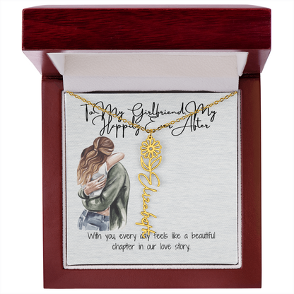 My Happily Ever After Girlfriend Flower Name Necklace