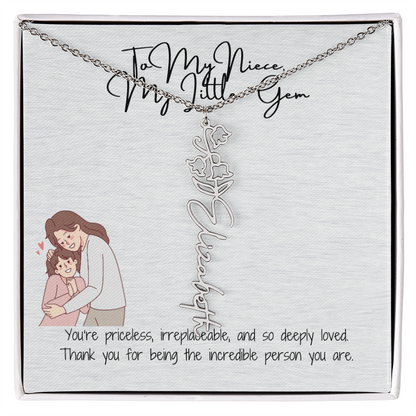 Little Gem Niece Flower Name Necklace