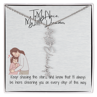 Little Dreamer Niece Flower Name Necklace