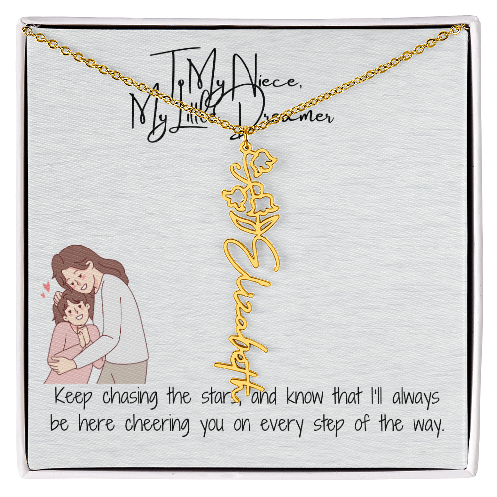 Little Dreamer Niece Flower Name Necklace