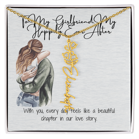My Happily Ever After Girlfriend Flower Name Necklace