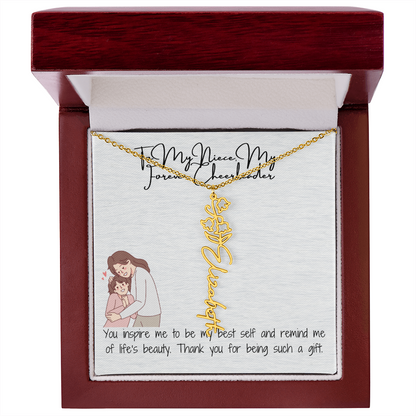 Forever Cheerleader Niece Flower Name Necklace