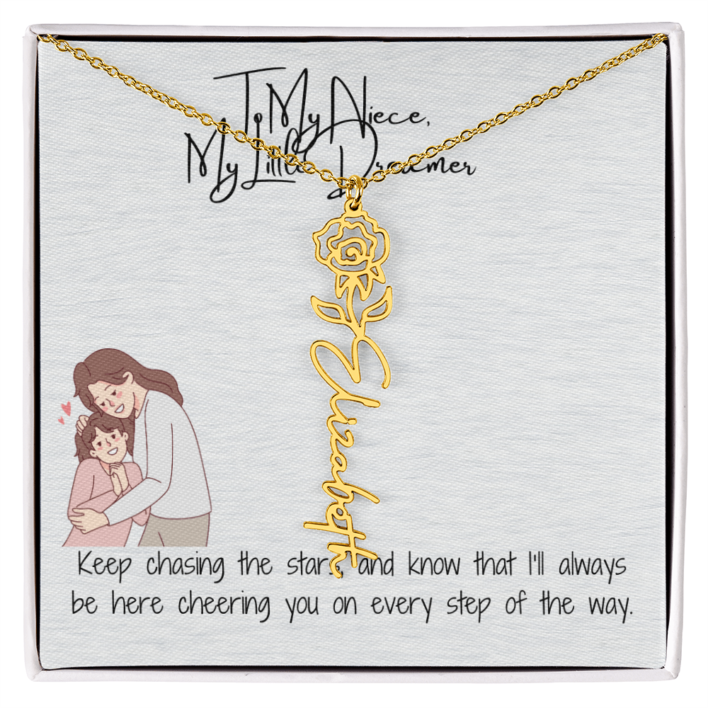 Little Dreamer Niece Flower Name Necklace