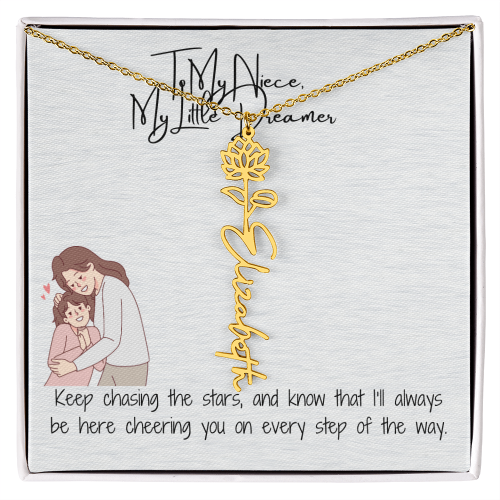 Little Dreamer Niece Flower Name Necklace