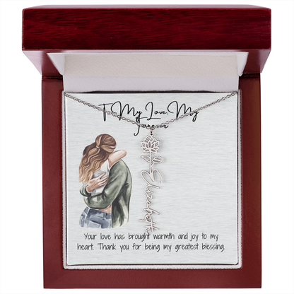 My Forever Girlfriend Flower Name Necklace