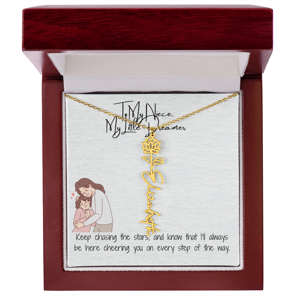 Little Dreamer Niece Flower Name Necklace
