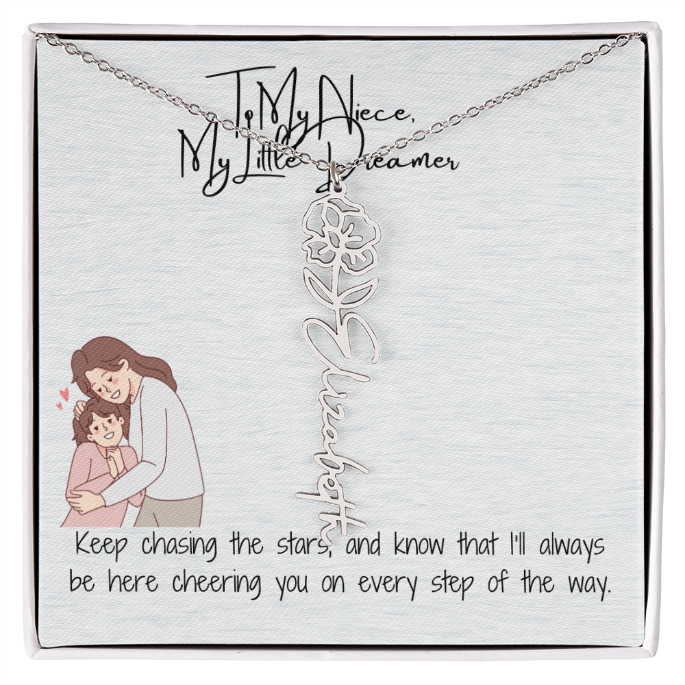 Little Dreamer Niece Flower Name Necklace