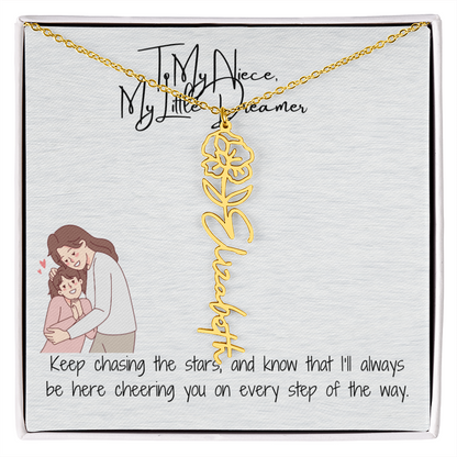 Little Dreamer Niece Flower Name Necklace