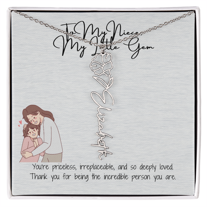 Little Gem Niece Flower Name Necklace