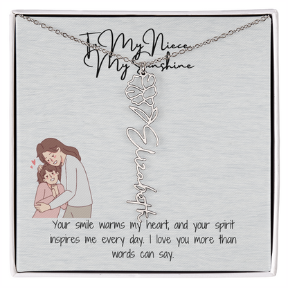 My Sunshine Niece Flower Name Necklace