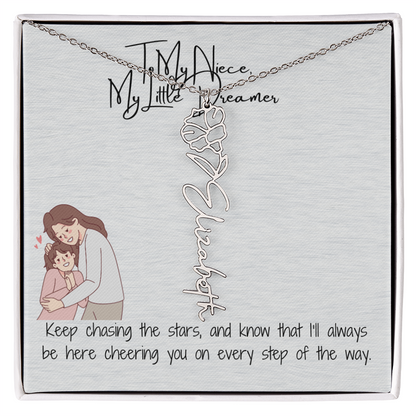 Little Dreamer Niece Flower Name Necklace