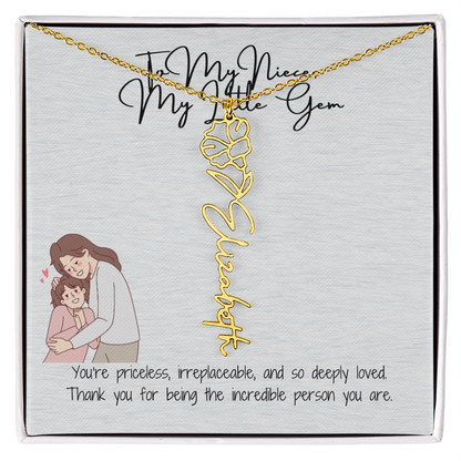 Little Gem Niece Flower Name Necklace