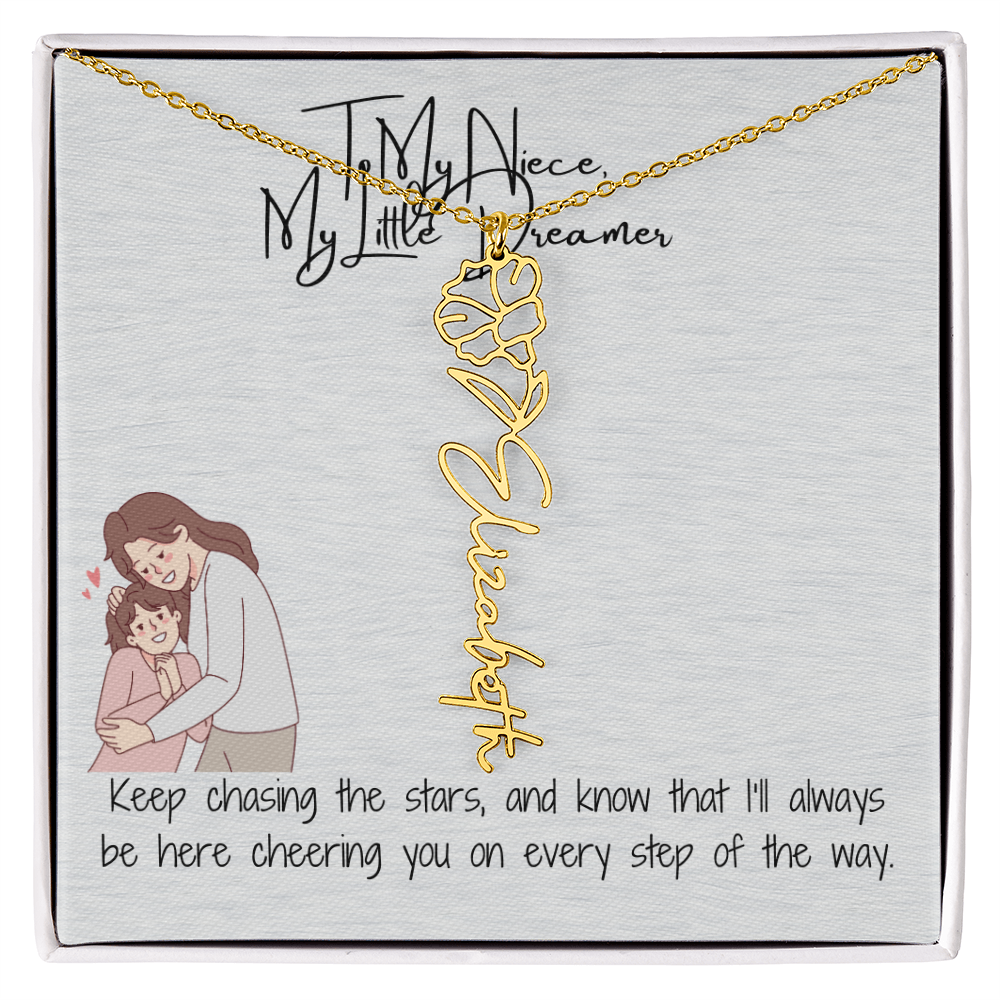 Little Dreamer Niece Flower Name Necklace