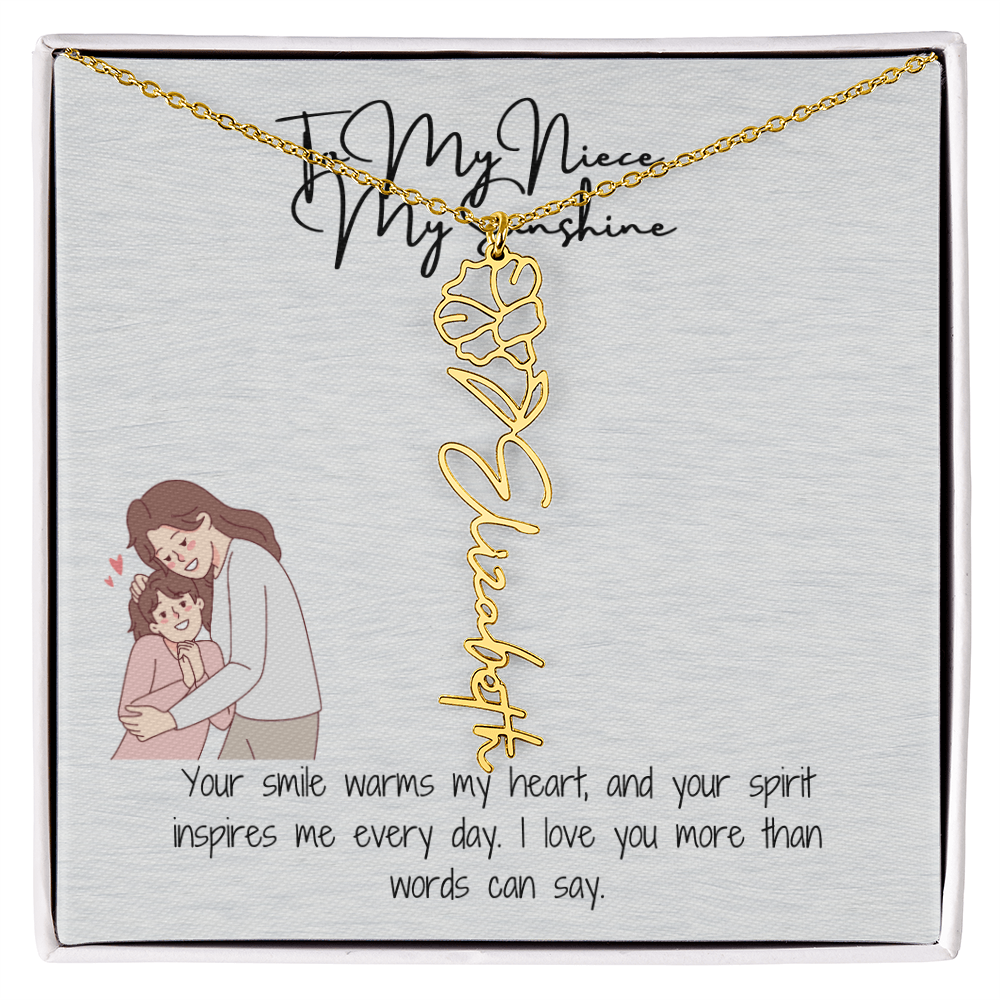My Sunshine Niece Flower Name Necklace