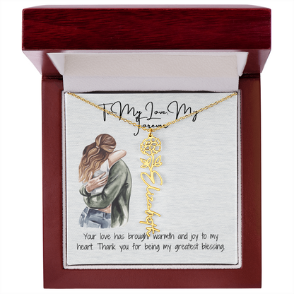 My Forever Girlfriend Flower Name Necklace