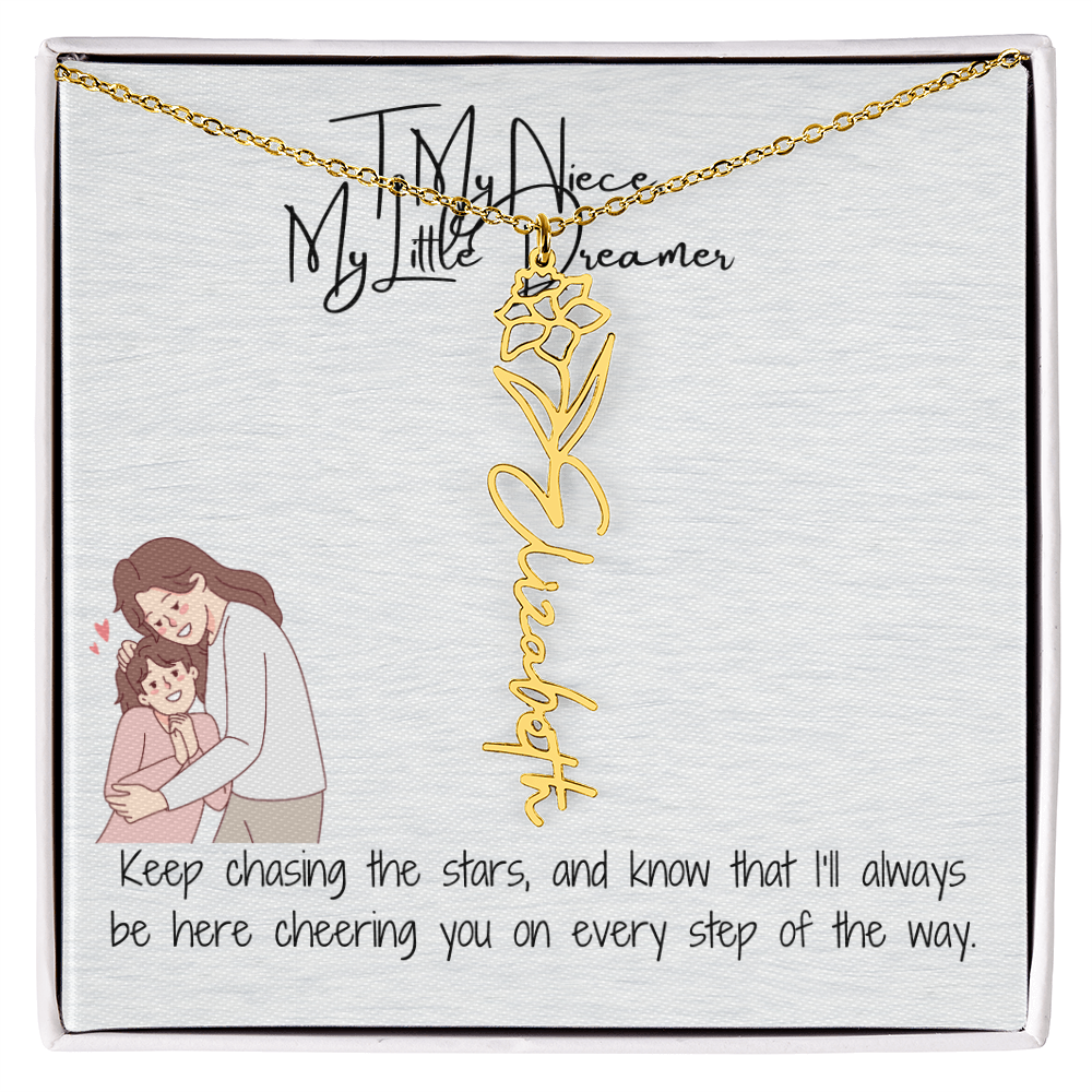 Little Dreamer Niece Flower Name Necklace