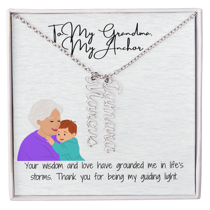 Multi-Name Vertical Necklace  "A Gift That Holds Every Special Name"