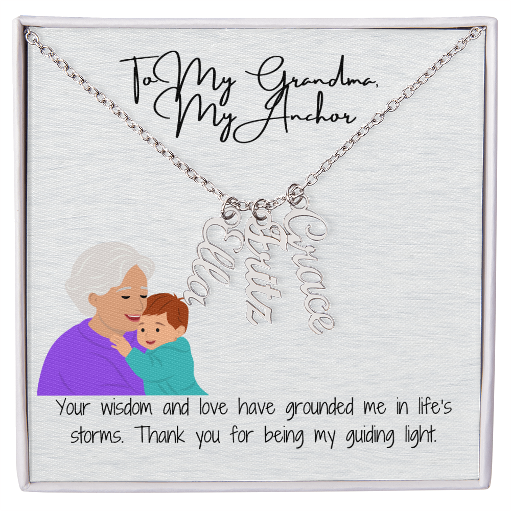 Multi-Name Vertical Necklace  "A Gift That Holds Every Special Name"