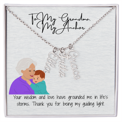 Multi-Name Vertical Necklace  "A Gift That Holds Every Special Name"