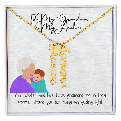 Multi-Name Vertical Necklace  "A Gift That Holds Every Special Name"